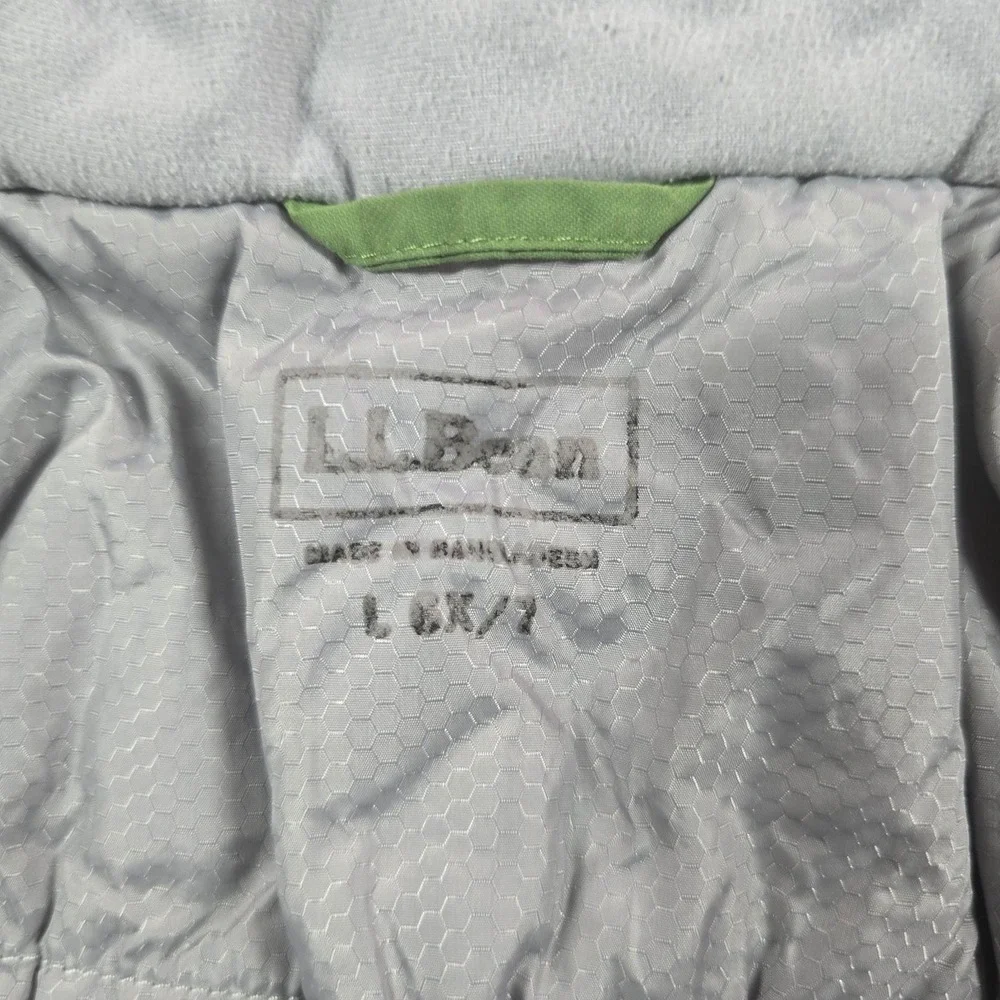 L.L. Bean Jacket Boys Large 6X 7 Green Hooded Insulated Ski Snow Thinsulate